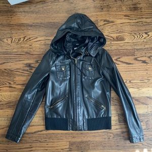 BDG Faux Leather Bomber Jacket